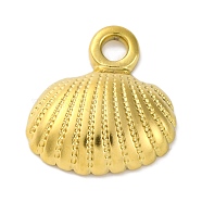 Ion Plating(IP) 304 Stainless Steel Pendants, Shell Charm, Real 18K Gold Plated, 18x16x4mm, Hole: 2.5mm(STAS-D194-09G)