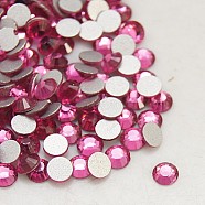 Glass Flat Back Rhinestone, Grade A, Back Plated, Faceted, Half Round, Rose, 7.1~7.3mm, about 288pcs/bag(RGLA-C002-SS34-209)