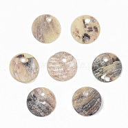 Natural Akoya Shell Charms, Mother of Pearl Shell Charms, Flat Round, PeachPuff, 9x1mm, Hole: 1.4mm(X-SHEL-R048-027)