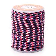 4-Ply Polycotton Cord Metallic Cord, Handmade Macrame Cotton Rope, for String Wall Hangings Plant Hanger, DIY Craft String Knitting, Colorful, 1.5mm, about 4.3 yards(4m)/roll(OCOR-Z003-D46)