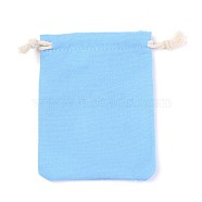 Polycotton Canvas Packing Pouches, Drawstring Bags, Light Sky Blue, 12x9cm(ABAG-H103-A01)
