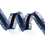 Velvet Organza Ribbon, Prussian Blue, 3/4 inch(18mm), about 20yards/roll(18.29m/roll)(SRIB-T007-049)