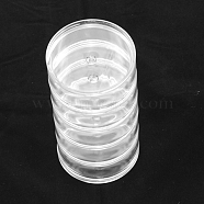 Plastic Bead Containers, Round, 5 Vials, Clear, 7x13.3cm, Capacity: 15ml(0.5 fl. oz), 5 vials/set(CON-S038)