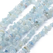 Natural Aquamarine Beads Strands, Chip, 3~5mm, Hole: 0.6mm, about 33 inch(84cm)(G-P332-60)