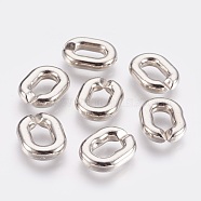 CCB Plastic Linking Rings, Oval, Platinum, 19.5x15x4.5mm, Hole: 6x10mm(CCB-P007-037)