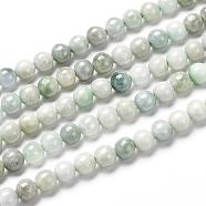 Natural Jadeite Beads Strands, Round, Grade A, 6mm, Hole: 0.8mm, about 67pcs/strand, 15.47 inch(39.3cm)(G-L568-001D)