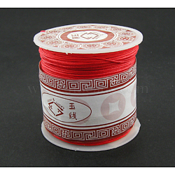 Nylon Thread Cord, DIY Material for Jewelry Making, Red, 1mm, about 38.27 yards(35m)/roll(X-NS018-11)