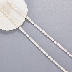 2 Strands Natural Cultured Freshwater Pearl Beads Strands, Rice, Seashell Color, 7~11x5.5~6.5mm, Hole: 0.7mm, about 43~45pcs/strand, 13.70 inch~13.94 inch(34.8~35.4cm)(PEAR-NB0002-30)