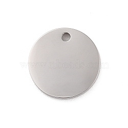 304 Stainless Steel Pendants, Stamping Blank Tag, Flat Round Charm, Stainless Steel Color, 12x1.5mm, Hole: 1.2mm(STAS-K270-33P)