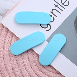 Frosted Plastic Snap Hair Clips, with Metal Clip, for Women and Girls, Rounded Rectangle, Deep Sky Blue, 56x20mm(OHAR-PW0001-445B)