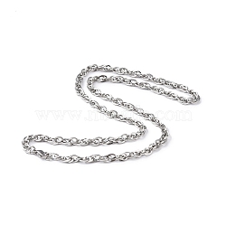 201 Stainless Steel Rope Chain Necklace for Men Women, Stainless Steel Color, 20.28 inch(51.5cm)(NJEW-I122-02P)