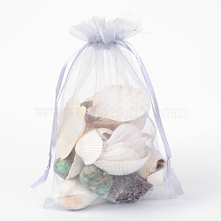 Organza Gift Bags with Drawstring, Jewelry Pouches, Wedding Party Christmas Favor Gift Bags, Light Grey, 20x15cm(OP-R016-15x20cm-05)