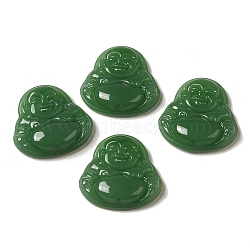 Glass Cabochons, Imitation Gemstone, Buddhist Statues, Sea Green, 28x29x7mm(GLAA-B017-09B-03)