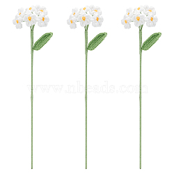 Handmade Crochet Polyester Yarn Flower Ornaments, Artificial Flower, for Wedding Home Decorations, White, 377mm(DIY-WH0430-622B)