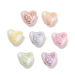 Plastics Beads, Craft Beads, Heart, Mixed Color, 6.5x7.5x4mm, Hole: 1.5mm, 3125pcs/500g(KY-B004-02A)