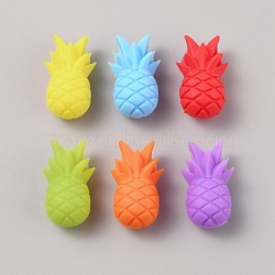 6Pcs Pineapple Silicone Wine Glass Charms, Goblet Marker, Mixed Color, 26x14x16mm(AJEW-WH0471-54)