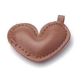 Imitation Leather Pendants, Heart, Camel, 39~40x48.5~49x10.5~12mm, Hole: 4mm(X-FIND-N002-02D)