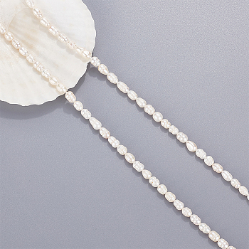2 Strands Natural Cultured Freshwater Pearl Beads Strands, Rice, Seashell Color, 7~11x5.5~6.5mm, Hole: 0.7mm, about 43~45pcs/strand, 13.70 inch~13.94 inch(34.8~35.4cm)