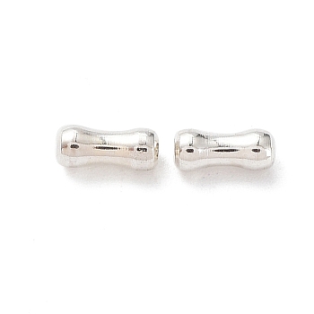 Rack Plating Brass Tube Beads, Lead Free & Cadmium Free Free, 925 Sterling Silver Plated, 2.5x6mm, Hole: 1.2mm