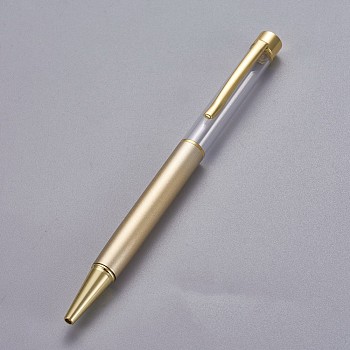 Creative Empty Tube Ballpoint Pens, with Black Ink Pen Refill Inside, for DIY Glitter Epoxy Resin Crystal Ballpoint Pen Herbarium Pen Making, Golden, Gold, 140x10mm