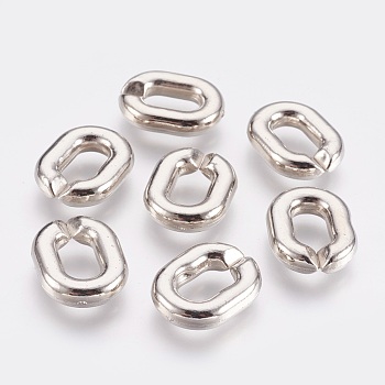 CCB Plastic Linking Rings, Oval, Platinum, 19.5x15x4.5mm, Hole: 6x10mm