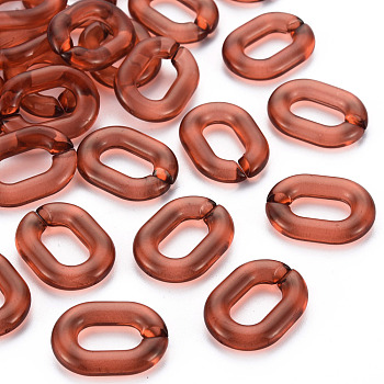 Transparent Acrylic Linking Rings, Quick Link Connectors, for Cable Chains Making, Oval, Sienna, 24x18x5mm, Inner Diameter: 13x7mm, about 403pcs/500g