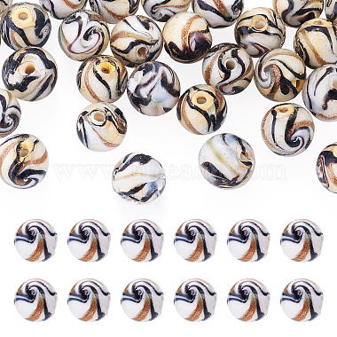 30Pcs Handmade Gold Sand Lampwork Beads(LAMP-TA0002-37A)-1