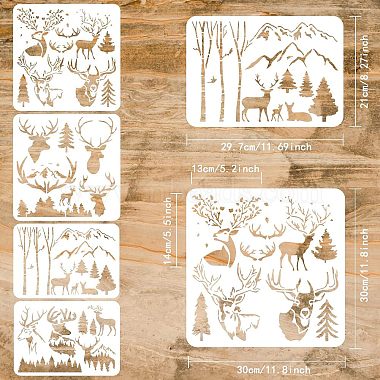 4Pcs 4 Styles Plastic Painting Stencils Sets(DIY-WH0172-836)-2