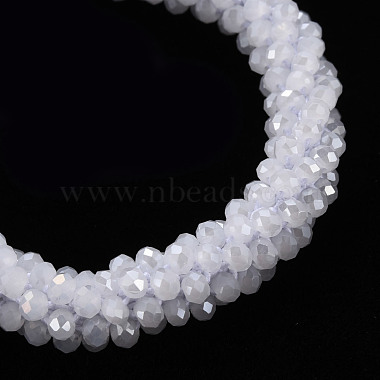 Bracelets extensibles en perles de verre opaque facettées plaquées couleur ab(BJEW-S144-003D-12)-3
