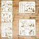 4Pcs 4 Styles Plastic Painting Stencils Sets(DIY-WH0172-836)-2