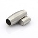 304 Stainless Steel Matte Surface Magnetic Clasps with Glue-in Ends(STAS-O042-A-12)-1