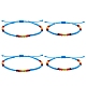 4шт. 4 набор браслетов и ножных браслетов из стеклянных семян и латунных плетеных бусин(SJEW-SW00003-04)-1