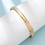 304 Stainless Steel Bangles for Women, Textured, Ion Plating(IP), Long-Lasting Plated, Real 18K Gold Plated, 1/4 inch(0.6cm), Inner Diameter: 2x2-3/8 inch(4.95x5.9cm)(BJEW-B161-05G)