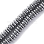 Electroplated Non-magnetic Hematite Beads Strands, Disc, Platinum Plated, 4x1.5~2mm, Hole: 1mm, about 250~252pcs/strand, 15.98''(40.6cm)(G-P571-B01-01E)
