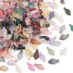 Acrylic Leaf Charms, Mixed Color, 10.5x5x2.5mm, Hole: 1.5mm, about 3200pcs/200g(OACR-CJC0020-03)