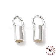 925 Sterling Silver Cord Ends, End Caps, Column, Silver, 7.5x3x2.5mm, Hole: 2mm, Inner Diameter: 2mm(STER-P055-01C-S)