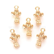 Brass Charms, Hot Air Balloon, Real 18K Gold Plated, 11.5x6x3mm, Hole: 1mm(X-KK-S348-136)