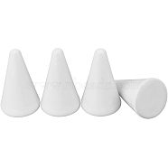 Porcelain Ring Display Stand, Cone, White, 1-1/8x2 inch(3x5cm)(RDIS-WH0002-08)