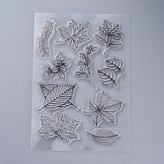 Silicone Stamps, for DIY Scrapbooking, Photo Album Decorative, Cards Making, Stamp Sheets, Leaf Pattern, 160x110x3mm(DIY-L036-A02)