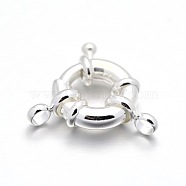 Rack Plating Brass Spring Ring Clasps, 925 Sterling Silver Plated, 13x5mm, Hole: 2mm(KK-D399-C-S-NF)
