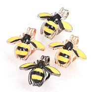 Alloy Enamel Diffuser Locket Pendants, Cage Pendants, Bee, Mixed Color, 22x24.5x13mm, Hole: 3.5x4mm, inner measure: 9mm(PALLOY-S109-05)