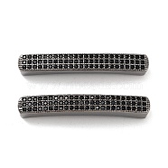 Rack Plating Brass Micro Pave Cubic Zirconia Beads, Cadmium Free & Lead Free, Long-Lasting Plated, Rectangle, Black, Black, 5x37x5mm, Hole: 1.8mm(KK-C063-21EB)