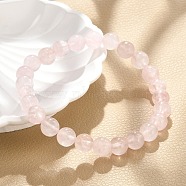 Natural Rose Quartz Stretch Bracelets, Round, 53mm(2-1/8 inch)(X-G-N0272-01)