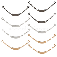 9Pcs 3 Colors Alloy with Iron Coat Hanging Chain, Sew On Metal Coat Hangers Hanging Chain Blank Tags, Clothes Accessories, Mixed Color, 118~122mm, Hole: 3x3mm, 3pcs/color(FIND-CA0008-51)