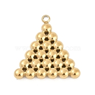 304 Stainless Steel Pendants, Ion Plating(IP), Real 18K Gold Plated, Triangle, 18.5x18x3mm, Hole: 1.4mm(STAS-I325-114A-G)