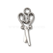 Non-Tarnish 304 Stainless Steel Pendants, Scissor Charms, Stainless Steel Color, 29x12x3mm, Hole: 2.5mm(STAS-N103-43P)