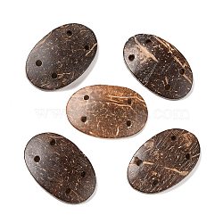 4-Hole Coconut Buttons, Oval, Coconut Brown, 25~26x39.5~40x5~5.5mm, Hole: 3mm(BUTT-D056-04)
