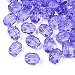 Transparent Acrylic Beads, Oval, Faceted, Mauve, 14x10x10mm, Hole: 2mm, about 377pcs/500g(TACR-S154-24A-47)