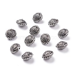 Flat Round Antique Acrylic Beads, Antique Silver Plated, 15x14x11.5mm, Hole: 2mm(X-PACR-S206-10AS)