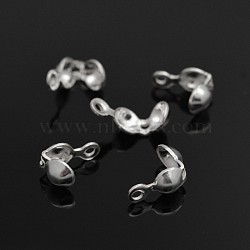 925 Sterling Silver Bead Tips,  2.5mm, hole: 1mm(STER-E040-02S)